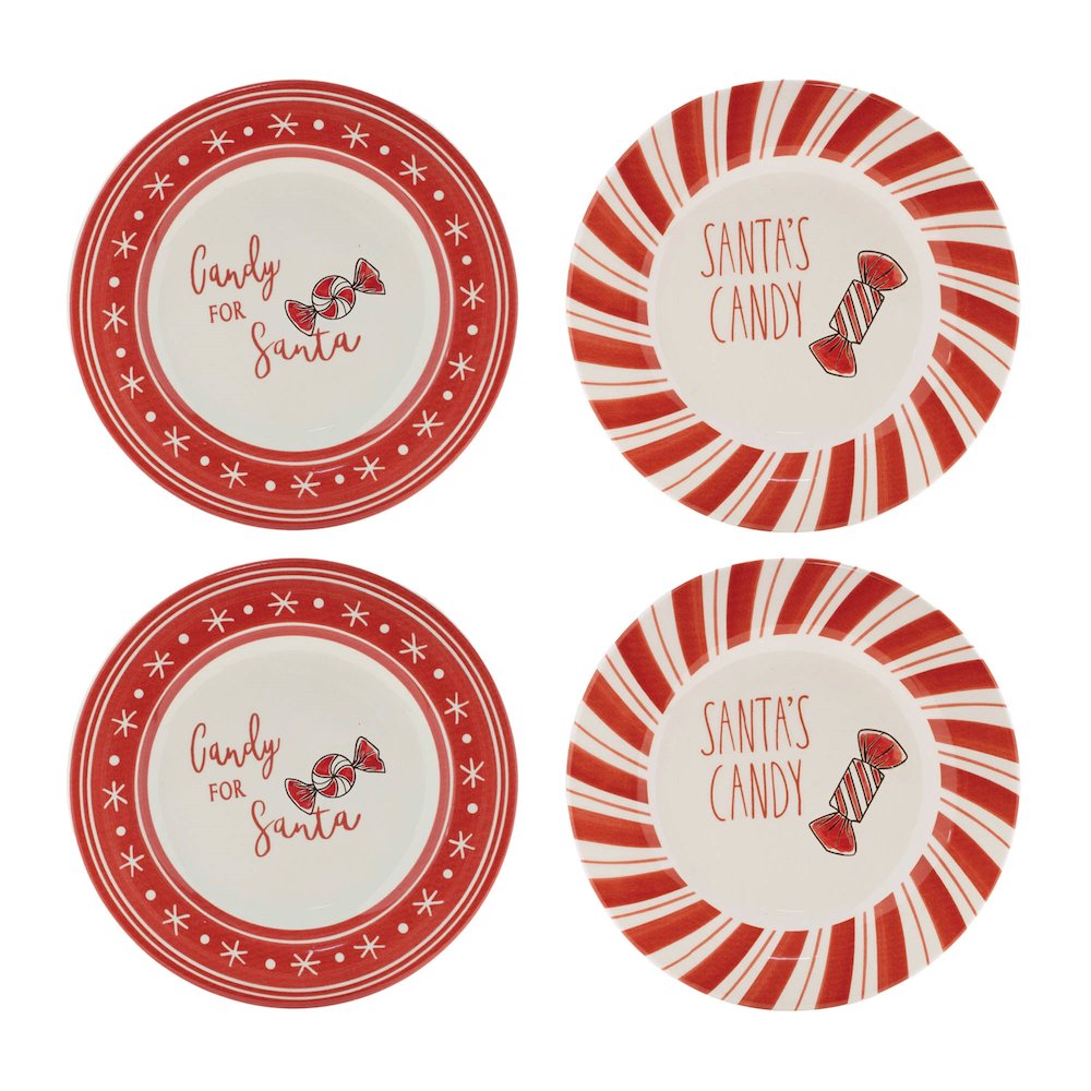 Ceramic Santa Candy Plate (Set of 4)