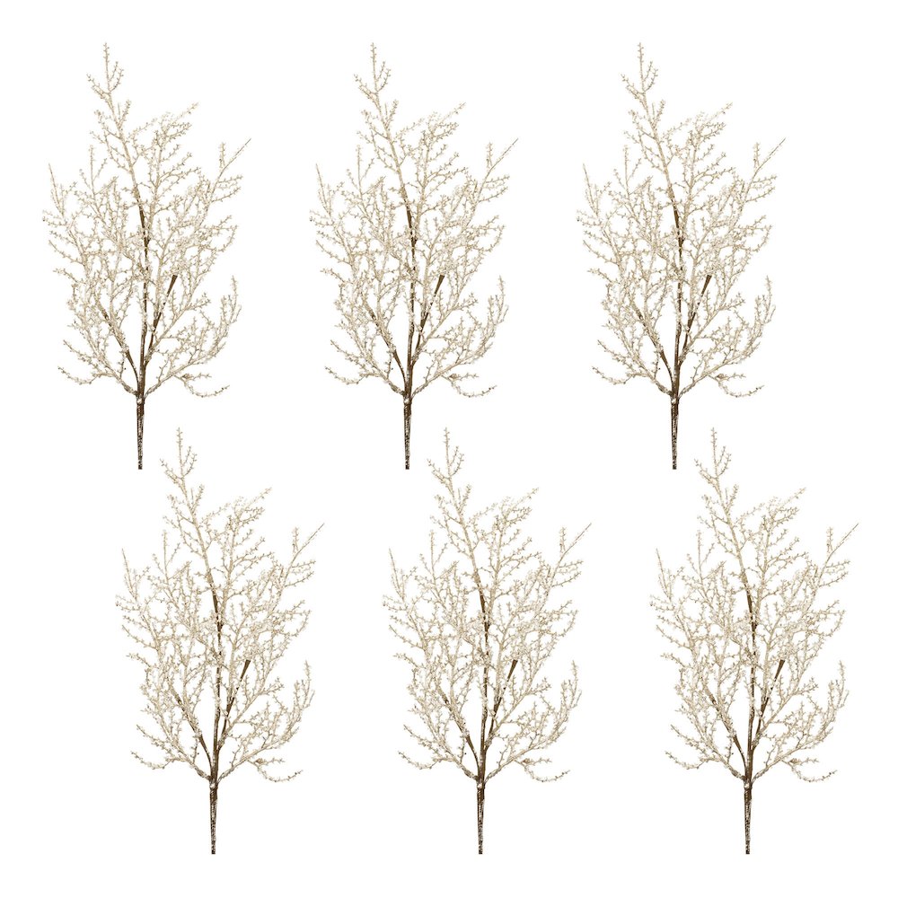 Glittered Pine Spray (Set of 6)