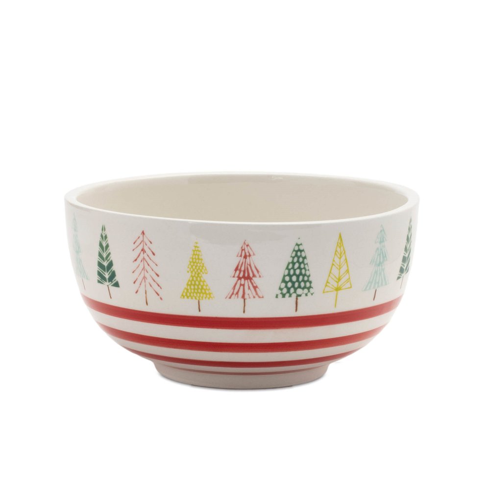 Ceramic Pine Tree Print Bowl (Set of 4)