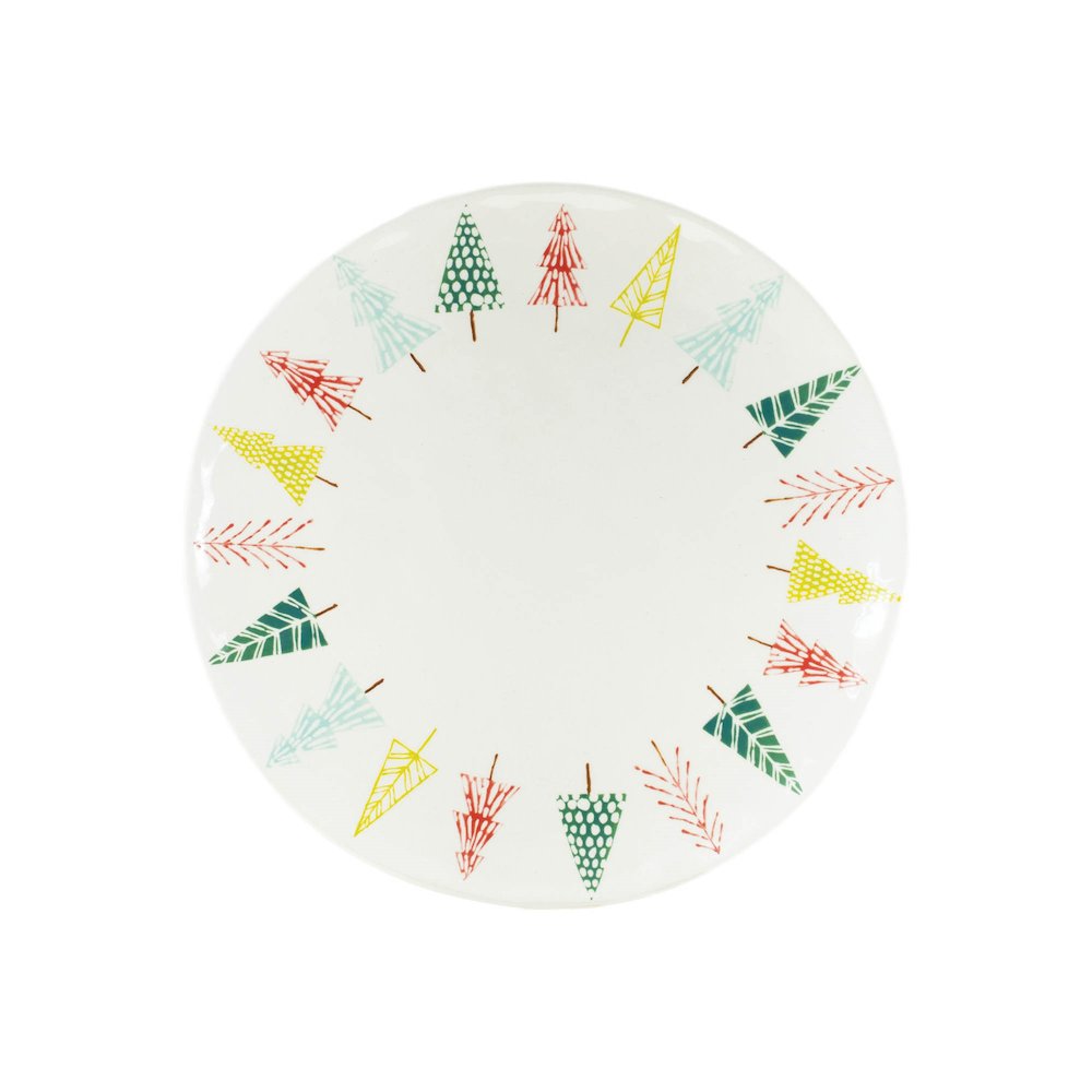 Ceramic Pine Tree Print Platter (Set of 3)