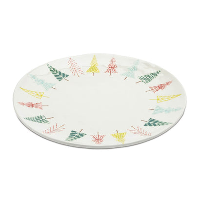Ceramic Pine Tree Print Platter (Set of 3)