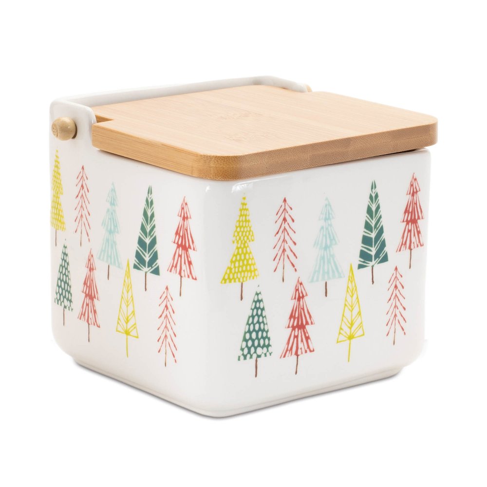 Ceramic Pine Tree Print Box (Set of 2)