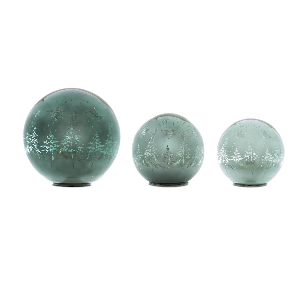 LED Pine Tree Globe (Set of 3)