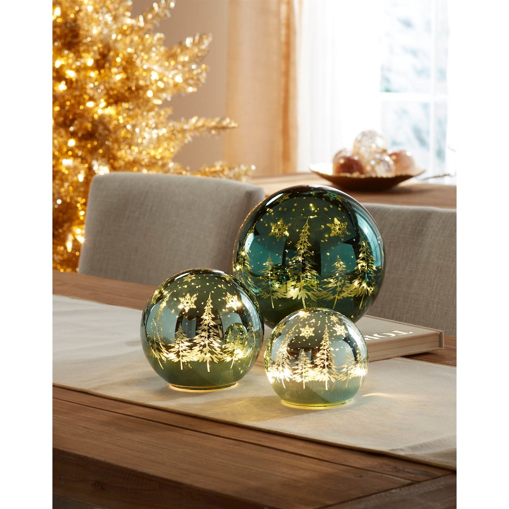 LED Pine Tree Globe (Set of 3)