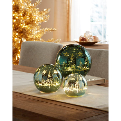 LED Pine Tree Globe (Set of 3)