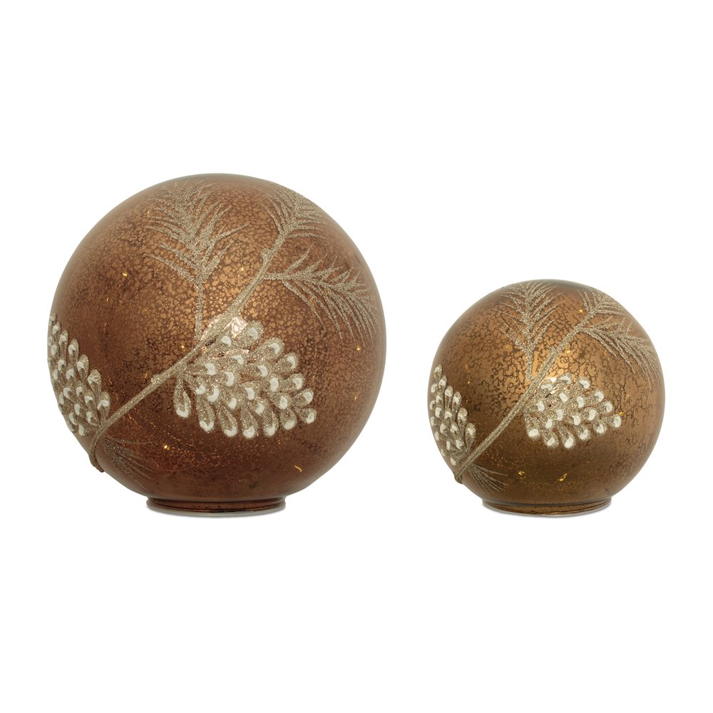 LED Pinecone Globe (Set of 2)