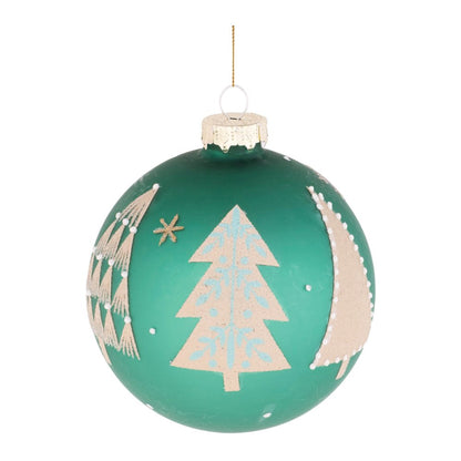 Beaded Pine Tree Ball Ornament (Set of 6)