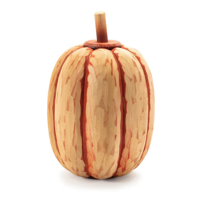 Carved Fir Wood Pumpkin Decor (Set of 2)