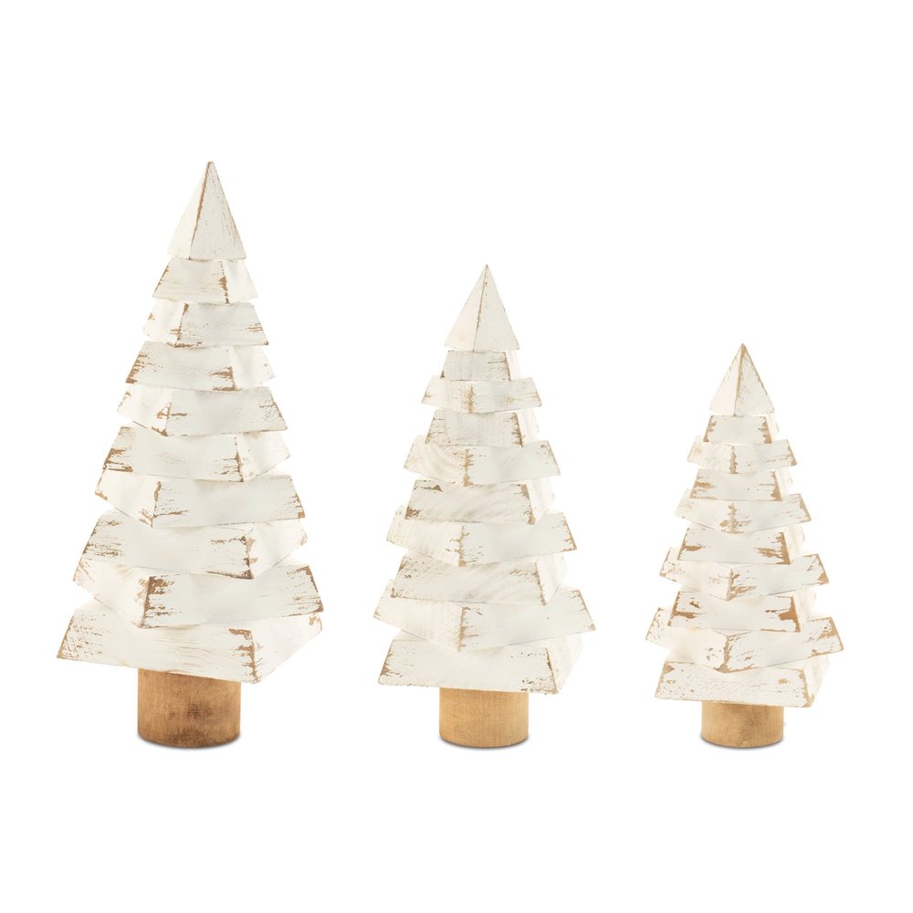 Modern Wood Pine Tree (Set of 3)