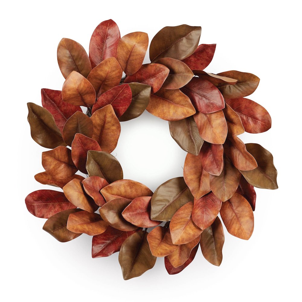Fall Magnolia Leaf Wreath 24"D