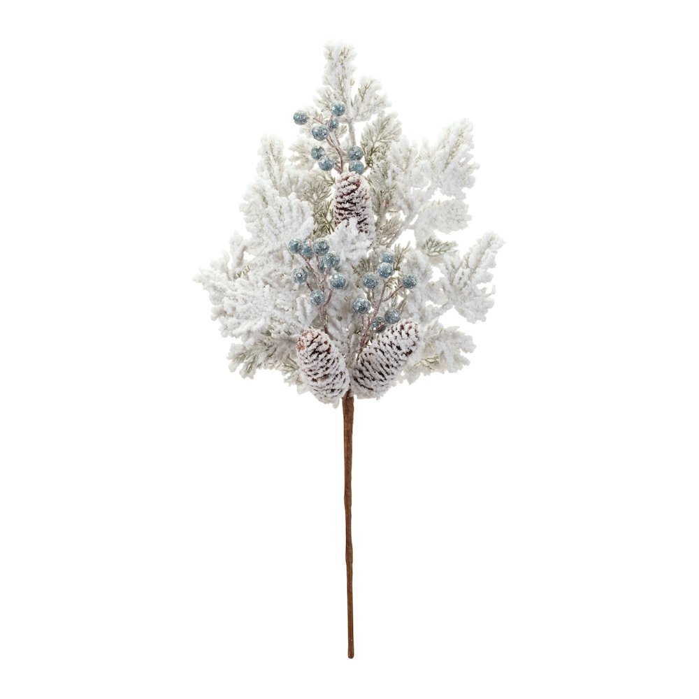 Flocked Pine Berry Spray (Set of 2)