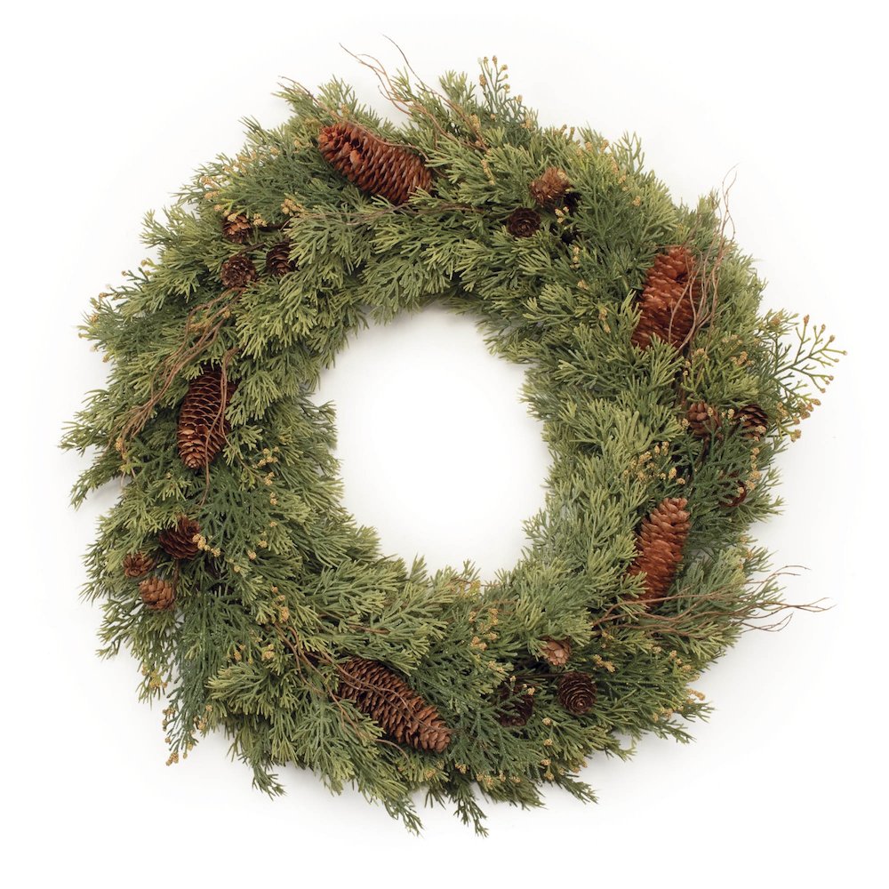 Pine and Pinecone Wreath 22"D
