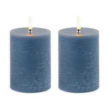FIA Wick Blue Pillar Candle (Set of 2)