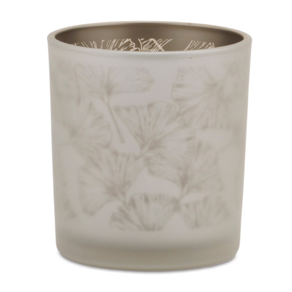 Set of 3 Silver & Gold Glass Votive Candle Holders