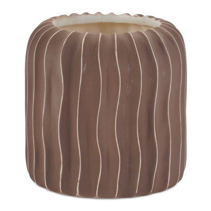 Wavy Ribbed Ceramic Vase (Set of 2)