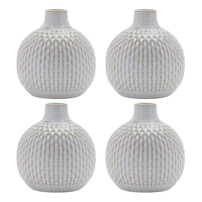 Notched Ceramic Bottle Vase (Set of 4)