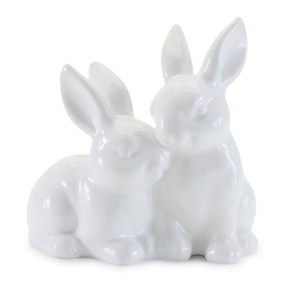 Ceramic Mini Garden Bunny Couple (Set of 4)