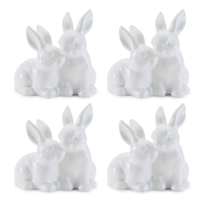 Ceramic Mini Garden Bunny Couple (Set of 4)