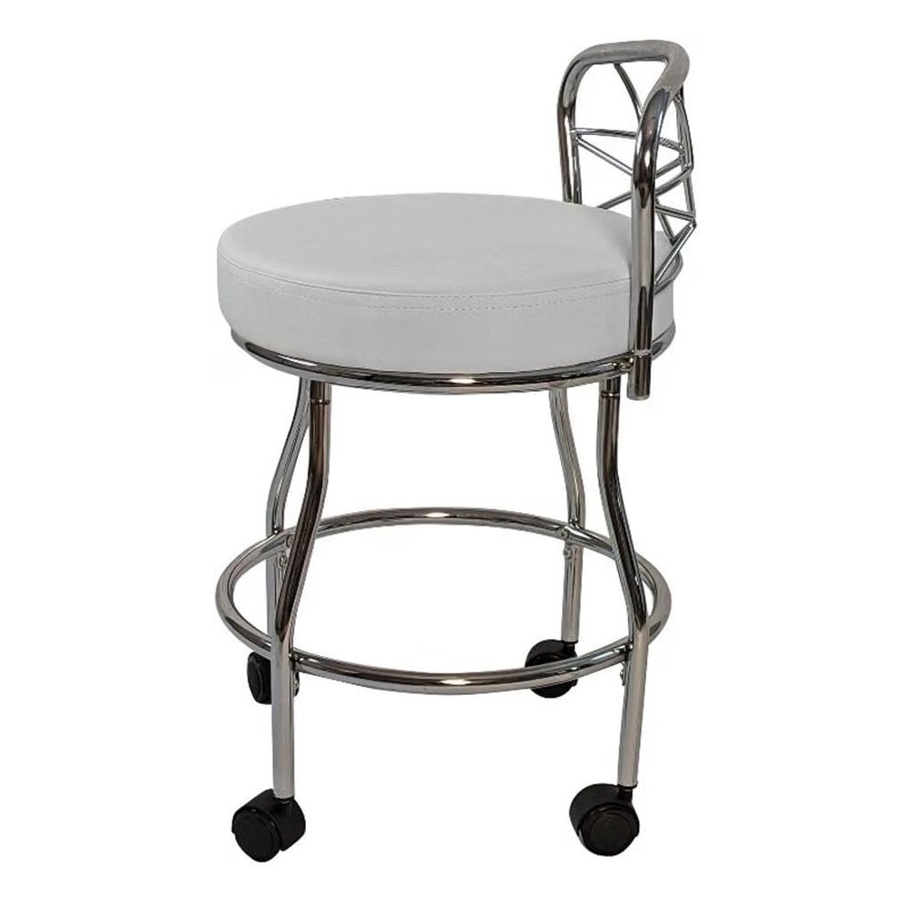 Diana X-Back Vanity Stool with Casters - Chrome