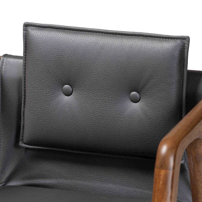 Marcena Modern Grey Imitation Leather and Walnut Brown 2-Piece Dining Chair Set