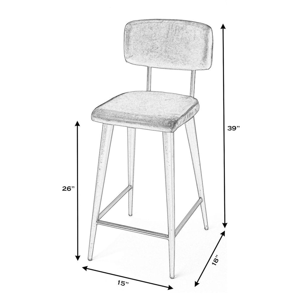 Saddle Leather 26" Counter Stool, Dark Brown