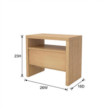 Contemporary Nightstand in Natural Finish with Mahogany and Oak Veneer