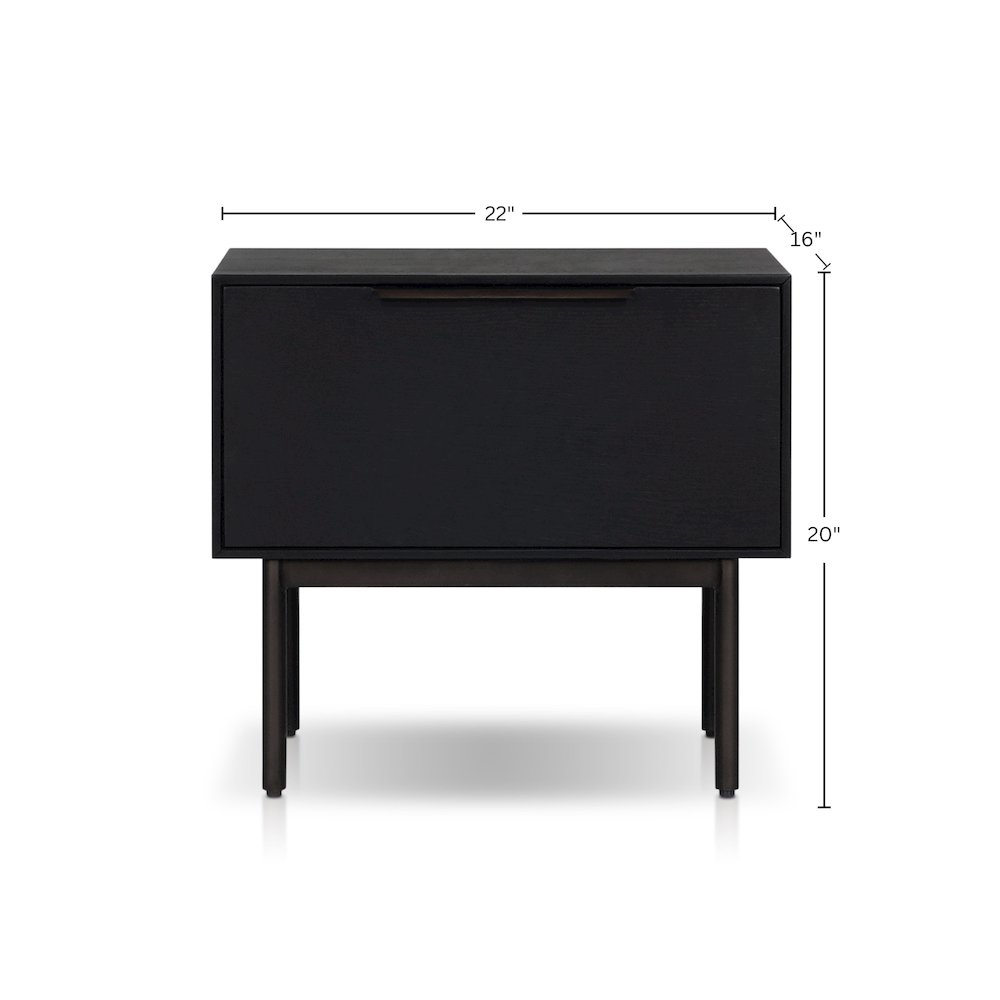 Modern Akira Nightstand, Black