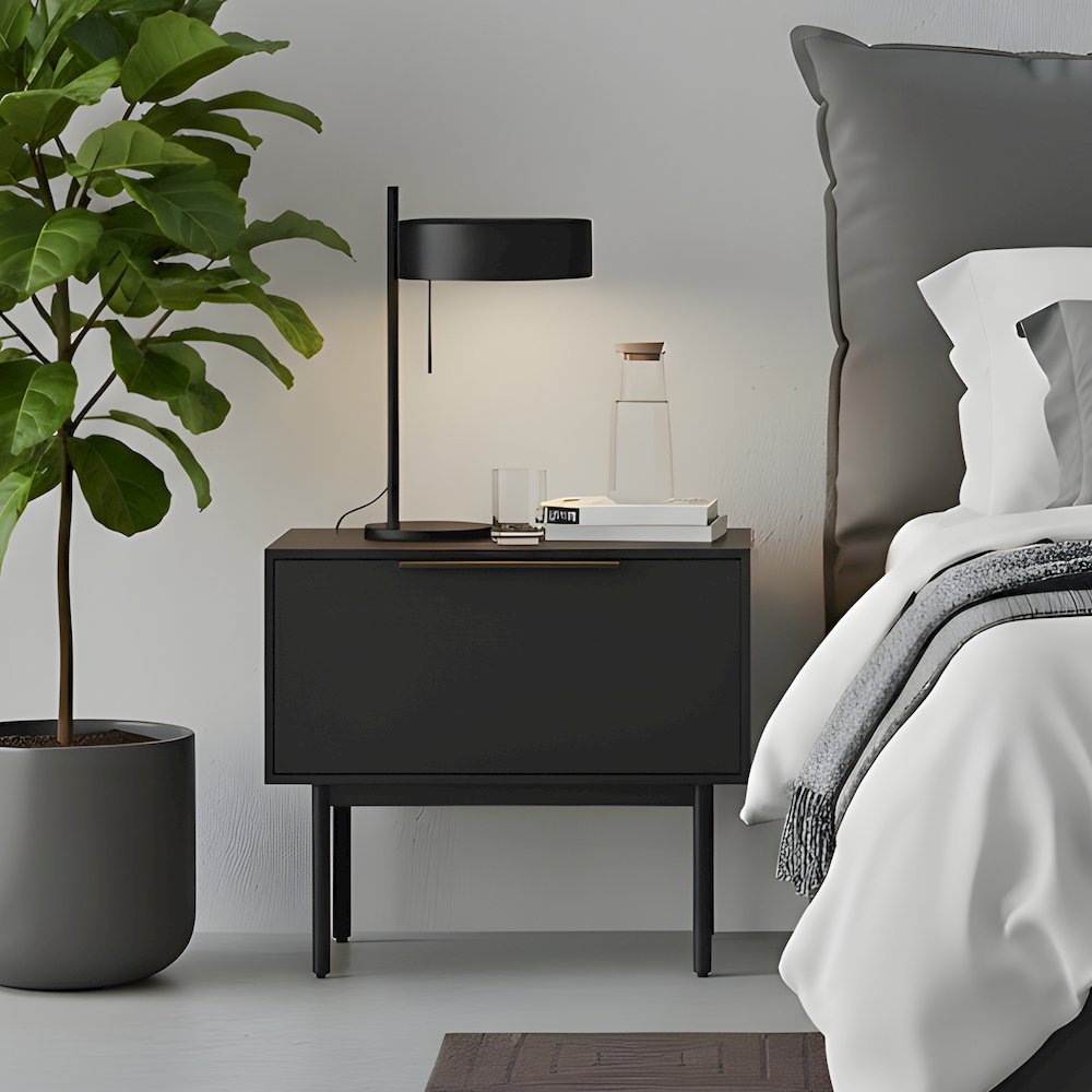 Modern Akira Nightstand, Black