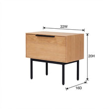 Modern Light Oak Nightstand with Natural Wood Finish