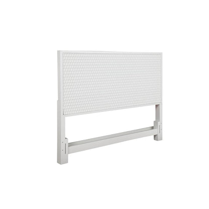 Contemporary White Pearl Full Headboard, White