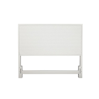 Contemporary White Pearl Full Headboard, White