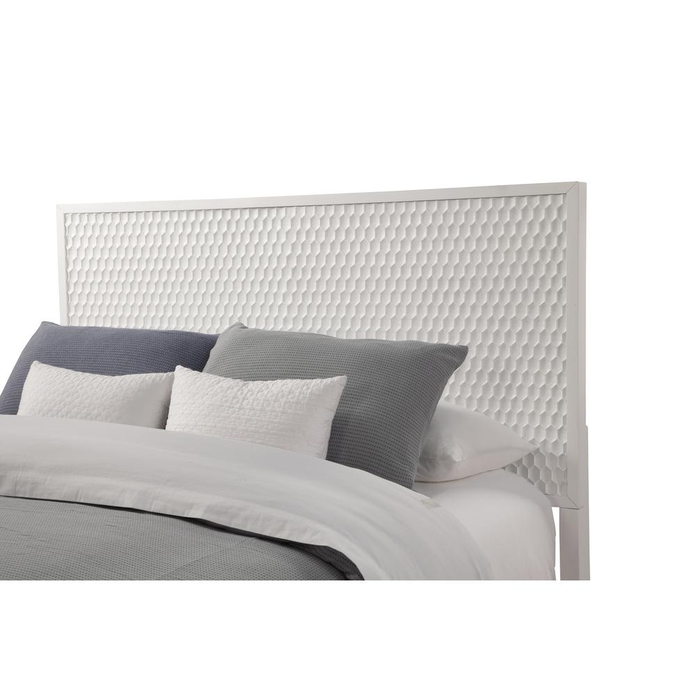 Contemporary White Pearl Full Headboard, White