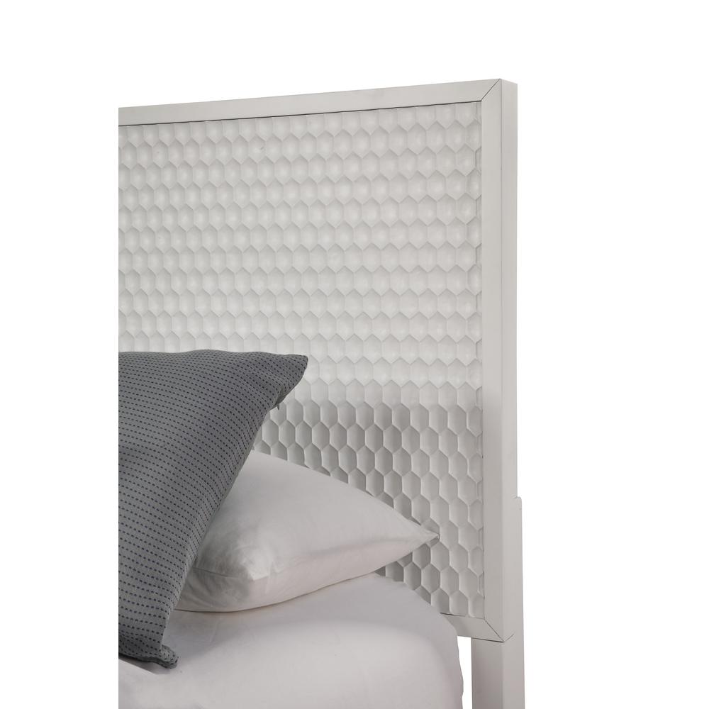 Contemporary White Pearl Full Headboard, White