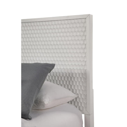 Contemporary White Pearl Full Headboard, White
