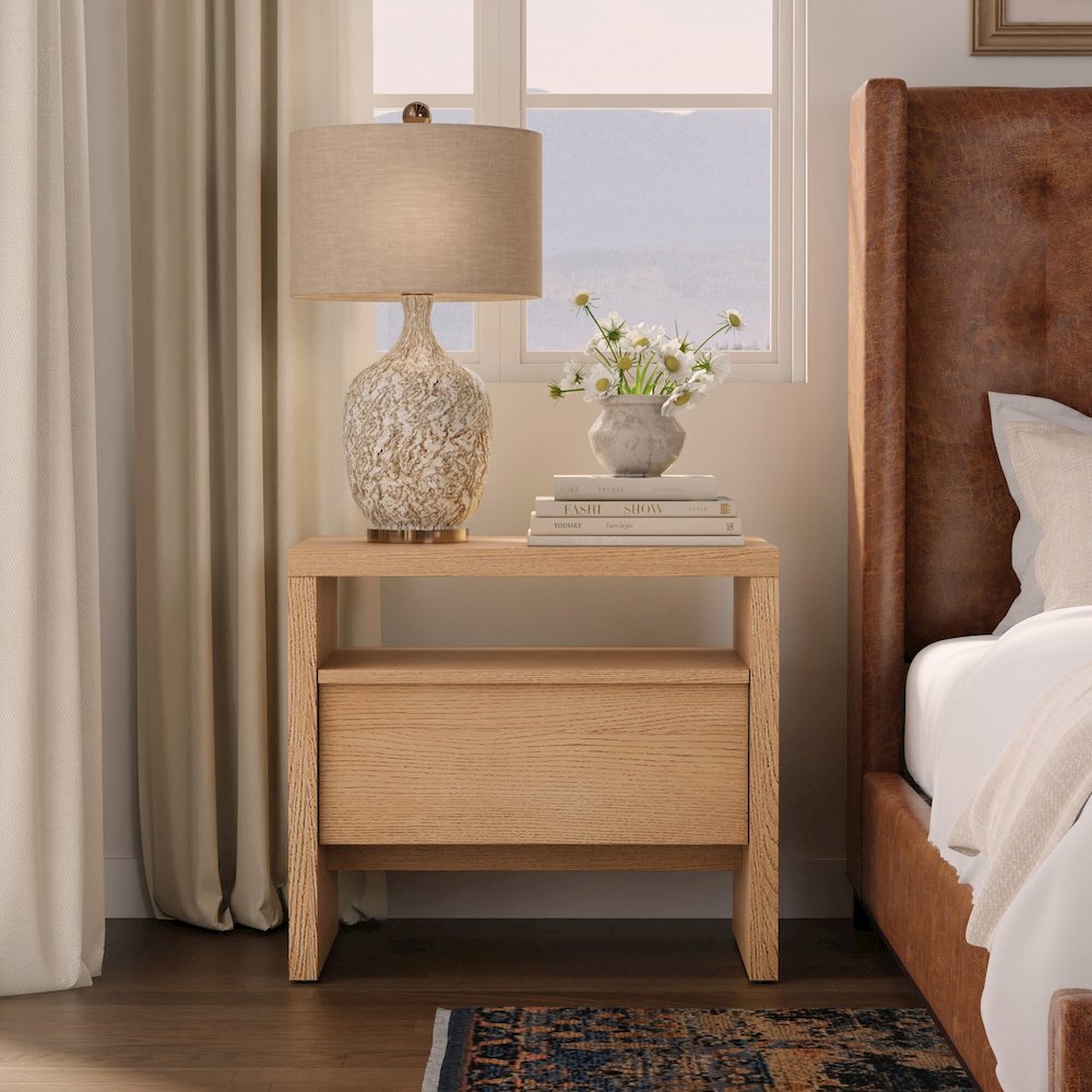 Contemporary Flo Nightstand, Natural