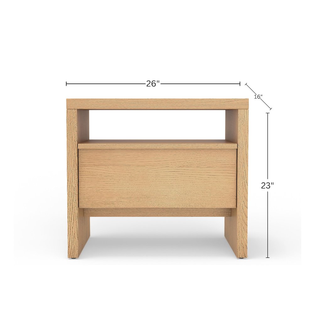 Contemporary Flo Nightstand, Natural