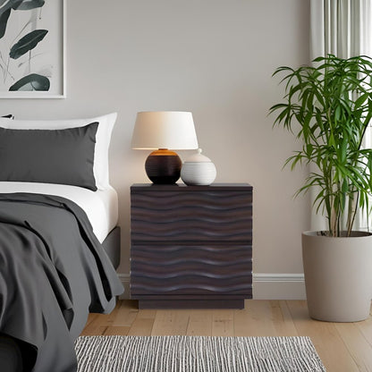 Contemporary Ruby Nightstand, Antique Brown