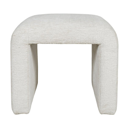 Modern Curved Upholstered Waterfall Jacquard Petite Ottoman Bench - Set of 2