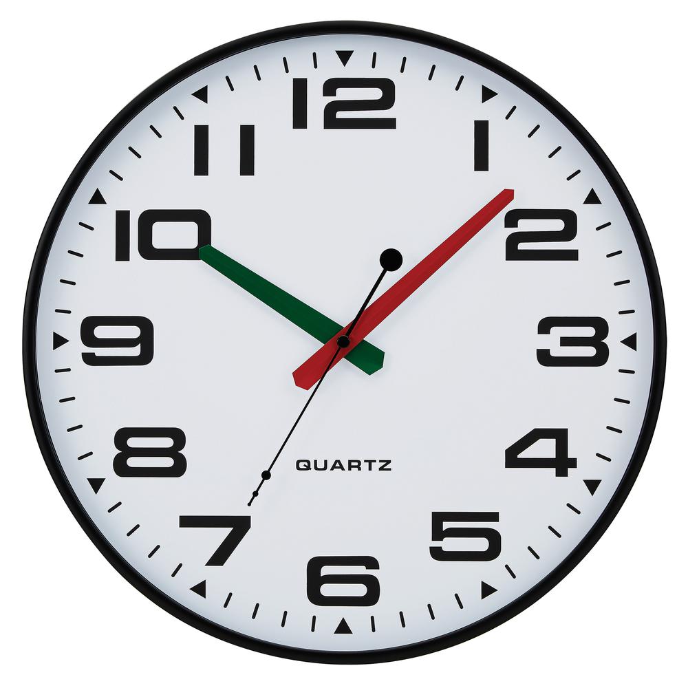 Tempus 13 inch Black Silent Sweep Slim Wall Clock