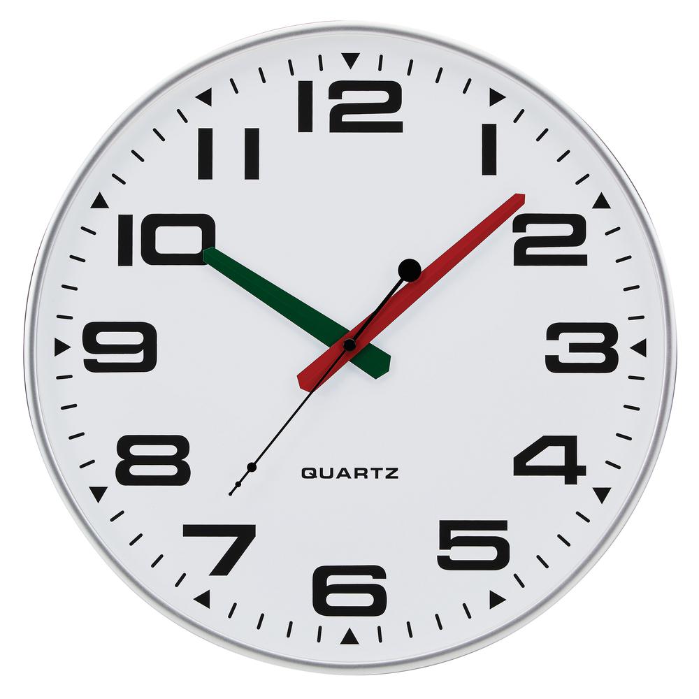 Tempus 13 inch Silver Silent Sweep Slim Wall Clock