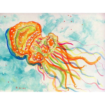 Orange Jellyfish Door Mat 30x50