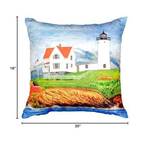 Nubble Lighthouse No Cord Pillow 16x20