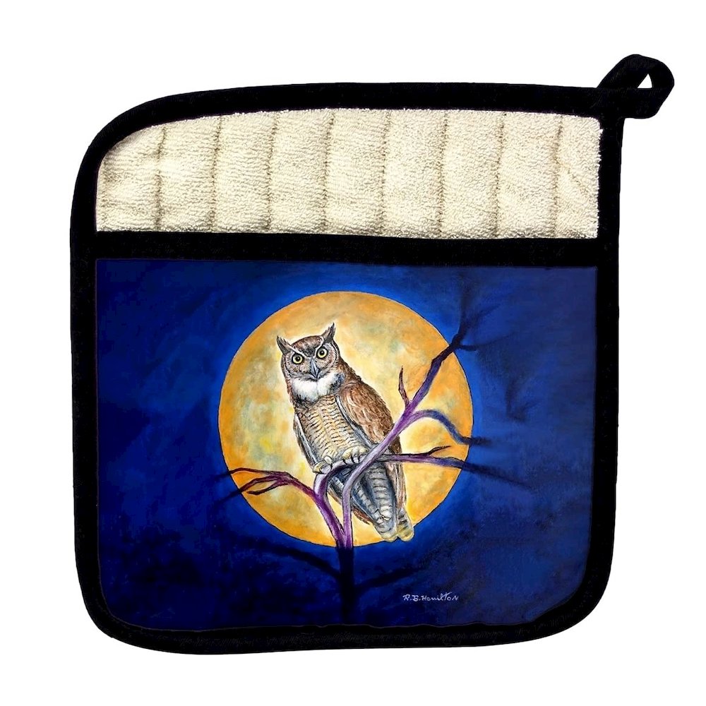 Owl in Moon Pot Holder
