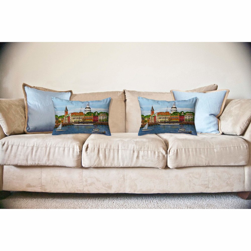Annapolis City Dock No Cord Pillow 16x20