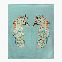 Aqua Betsy's Seahorses Throw
