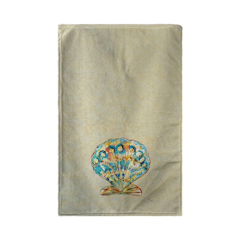 Teal Scallop Shell Beach Towel