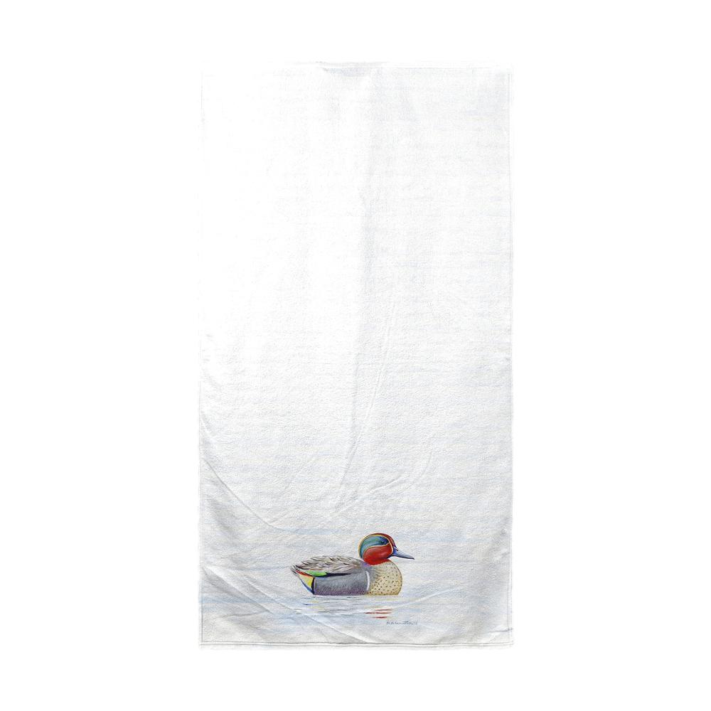 Green Wing Teal Beach Towel