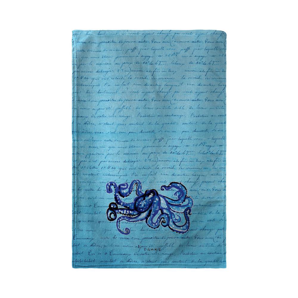 Blue Script Octopus Beach Towel