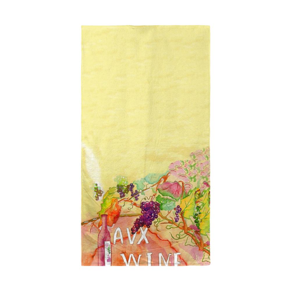 Wine and Grapes Beach Towel