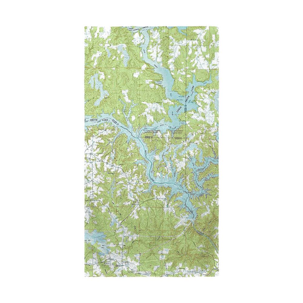 Lewis Smith Lake, AL Nautical Map Beach Towel